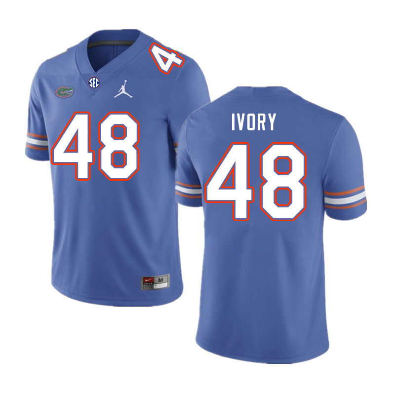 Men #48 Quincy Ivory Florida Gators College Football Jerseys Stitched Sale-Royal - Click Image to Close